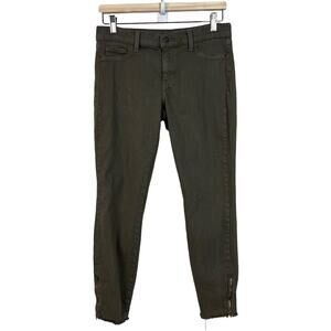 Pistola Women's Olive Green Sz‎ 28 Ankle Zip Raw Hem Skinny Ankle Crop Jeans